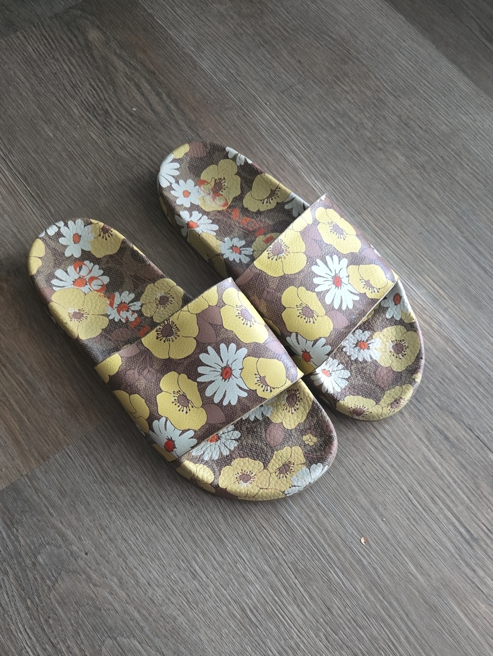 Coach Floral Slide Sandals